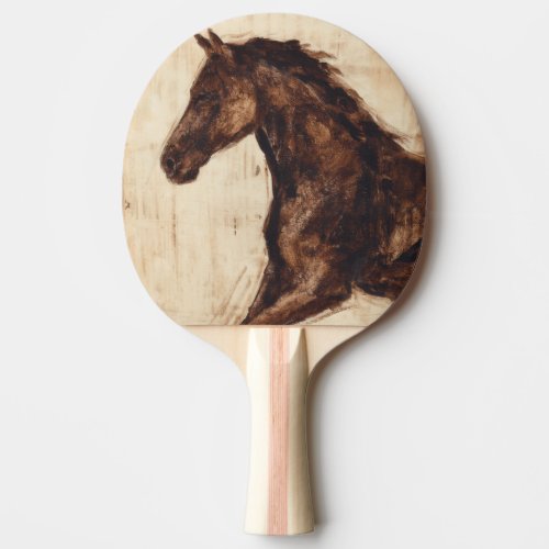 Profile of Brown Wild Horse Ping Pong Paddle