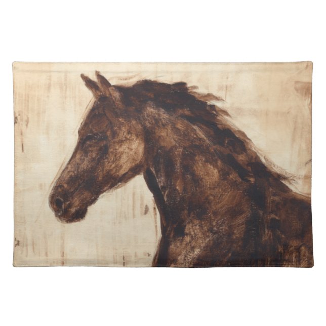 Profile of Brown Wild Horse Placemat (Front)