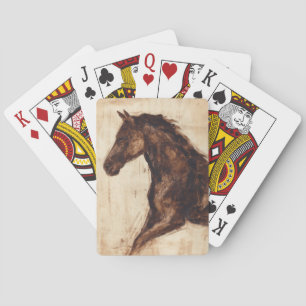 Profile of Brown Wild Horse Poker Cards