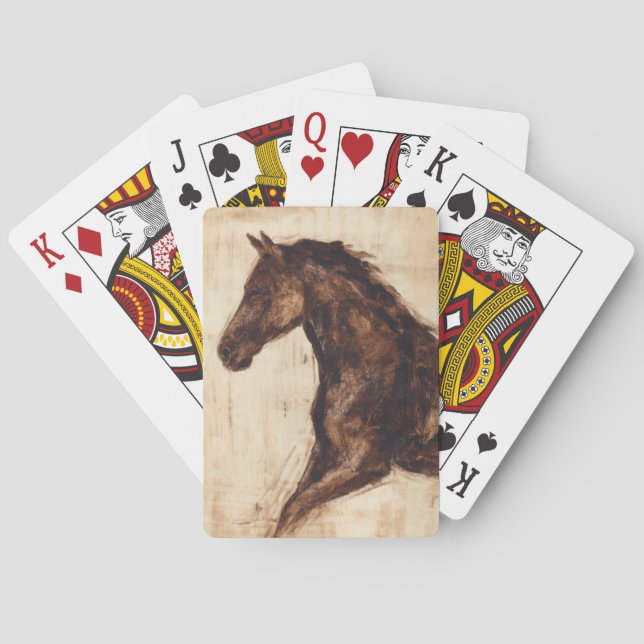Profile of Brown Wild Horse Poker Cards (Back)