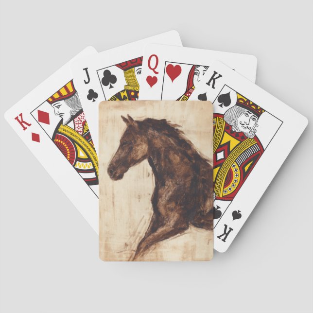Profile of Brown Wild Horse Poker Cards (Back)