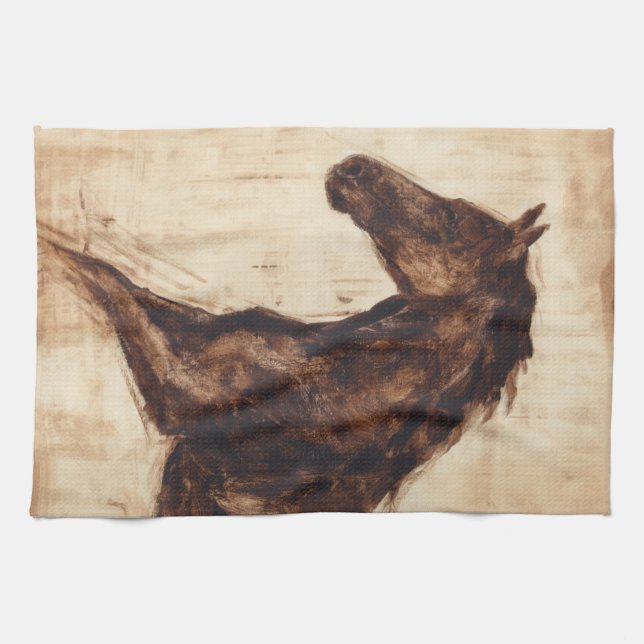 Profile of Brown Wild Horse Towel (Horizontal)