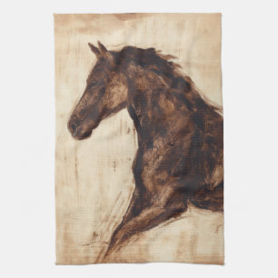 Profile of Brown Wild Horse Towel