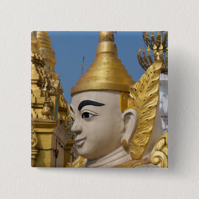 Profile Of Buddha Statue Button (Front)