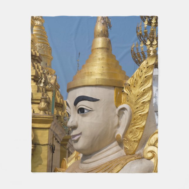 Profile Of Buddha Statue Fleece Blanket (Front)