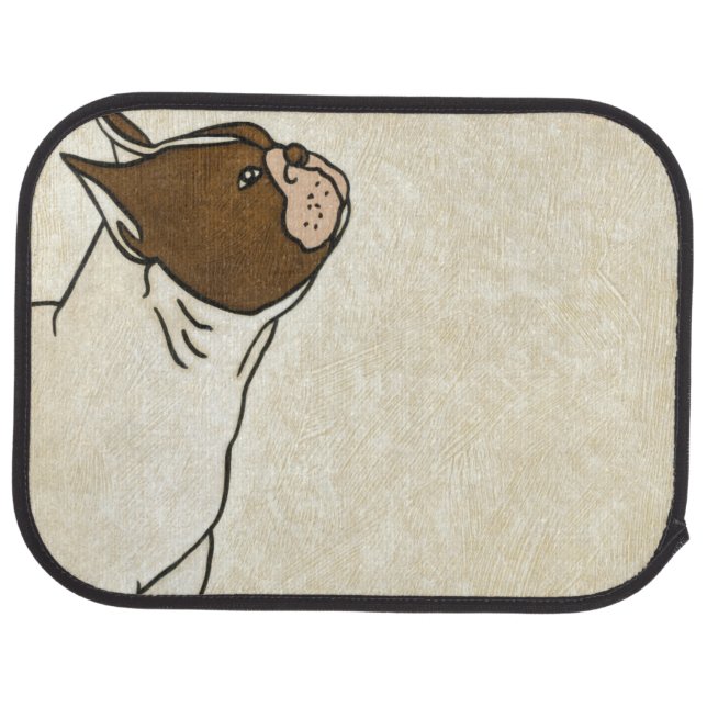 Profile of French Bulldog Looking Up Car Floor Mat (Rear)