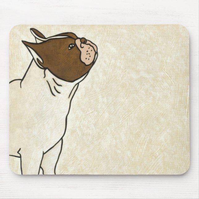Profile of French Bulldog Looking Up Mouse Pad (Front)