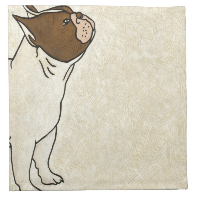Profile of French Bulldog Looking Up Napkin (Front)