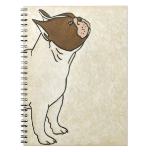 Profile of French Bulldog Looking Up Notebook