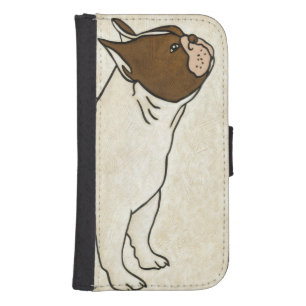 Profile of French Bulldog Looking Up Wallet Phone Case For Samsung Galaxy S4