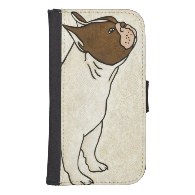 Profile of French Bulldog Looking Up Samsung Galaxy Wallet Case (Front)