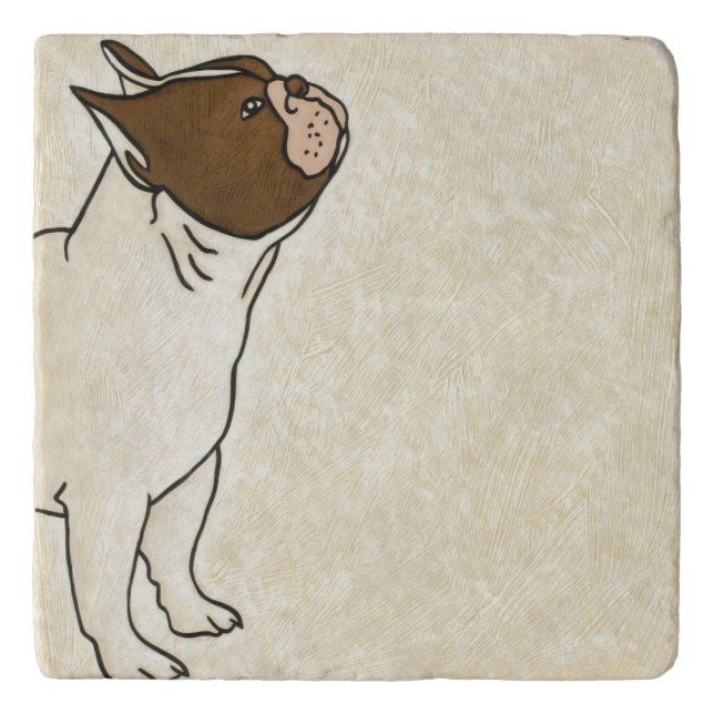 Profile of French Bulldog Looking Up Trivet (Front)