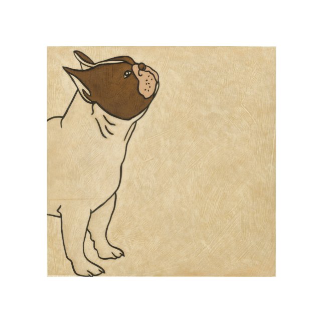 Profile of French Bulldog Looking Up Wood Wall Art (Front)