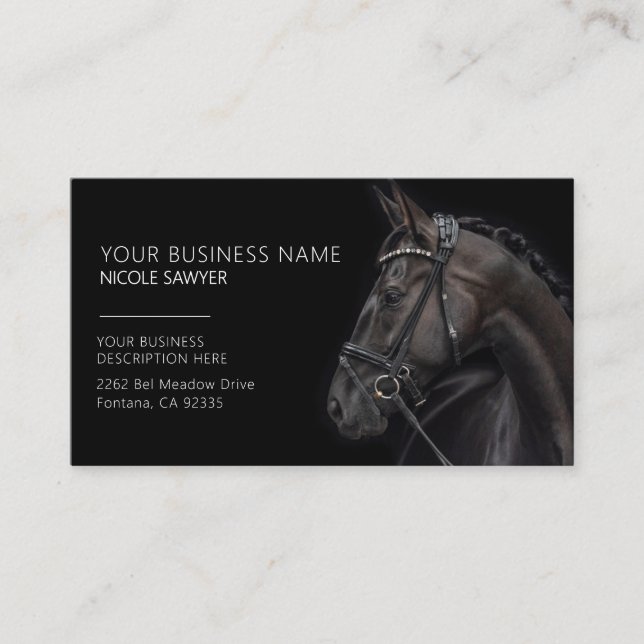 Profile of Horse Personalized Equine Horse Business Card (Front)