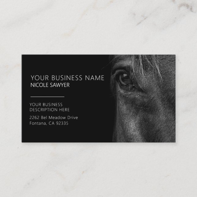 Profile of Horse Personalized Equine Horse Business Card (Front)