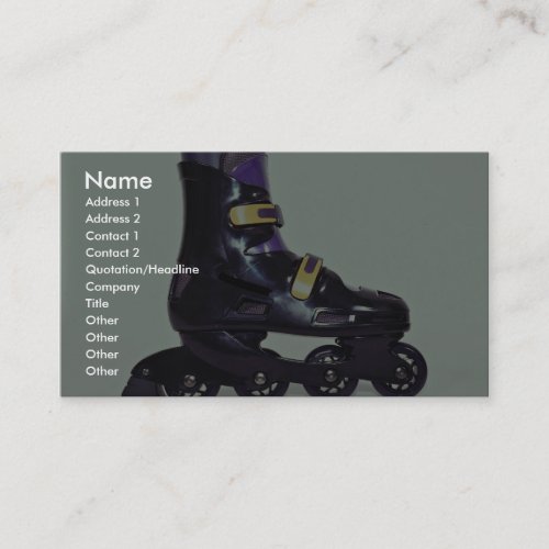 Profile of in-line skates shoe business card