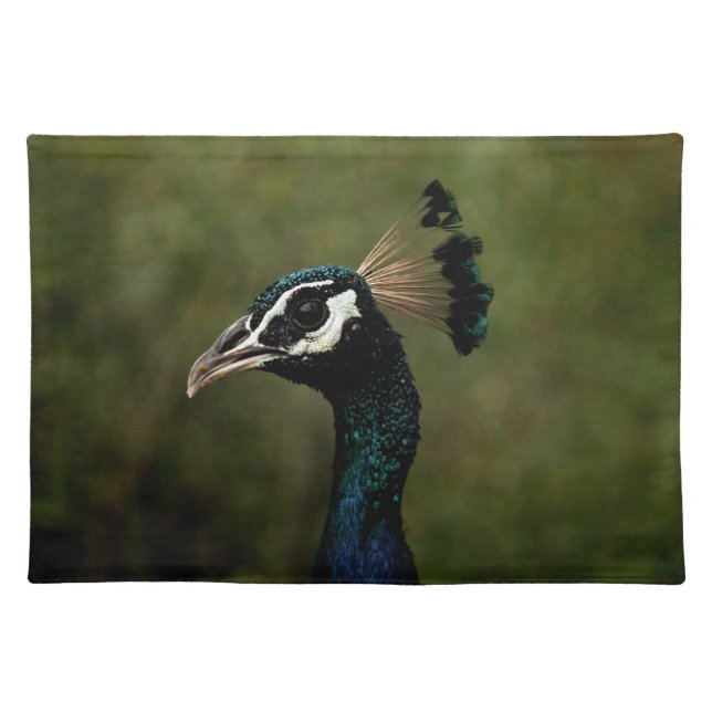 Profile of Peacock  Cloth Placemat (Front)
