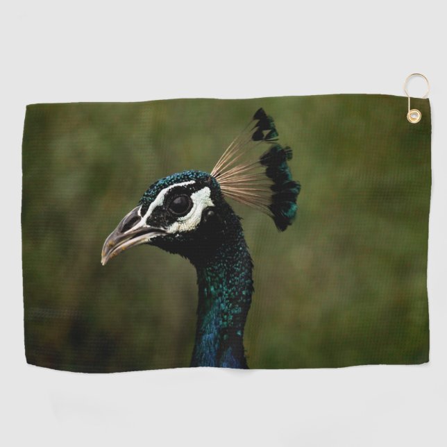 Profile of Peacock  Golf Towel (Horizontal)