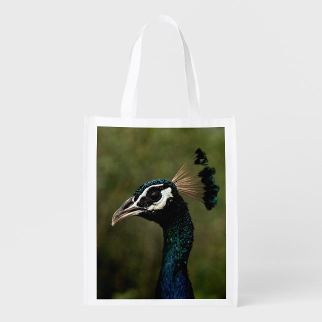 Profile of Peacock  Grocery Bag (Front)