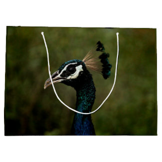 Profile of Peacock  Large Gift Bag