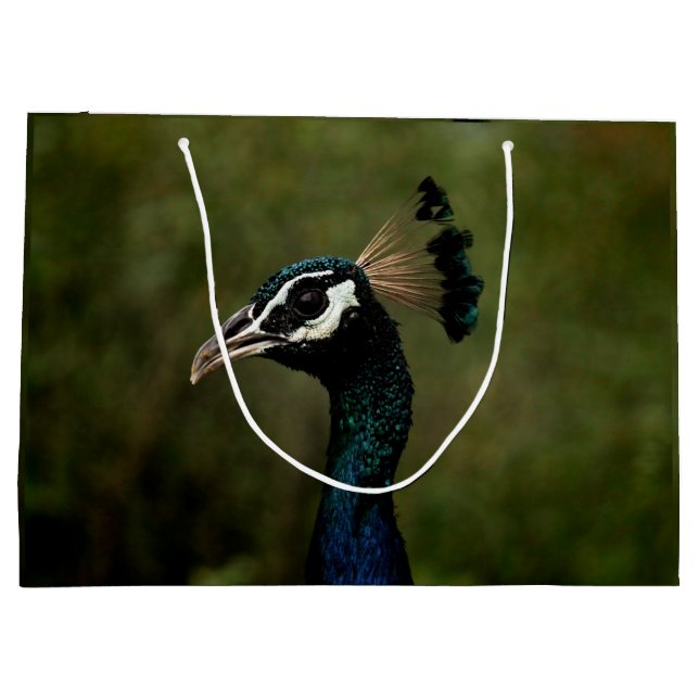 Profile of Peacock  Large Gift Bag (Back)