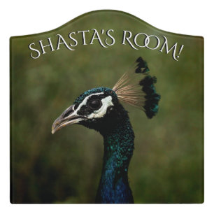 Profile of Peacock Personal Name Door Sign