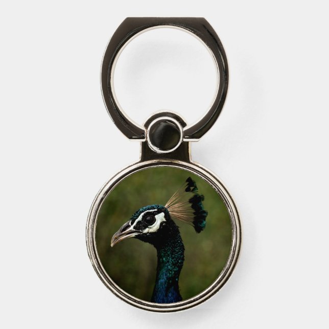 Profile of Peacock  Phone Ring Stand (Front)