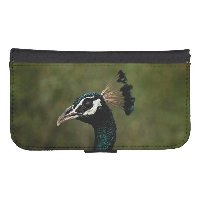 Profile of Peacock  Samsung Galaxy Wallet Case (Front (Horizontal))