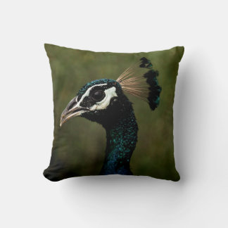 Profile of Peacock  Throw Pillow