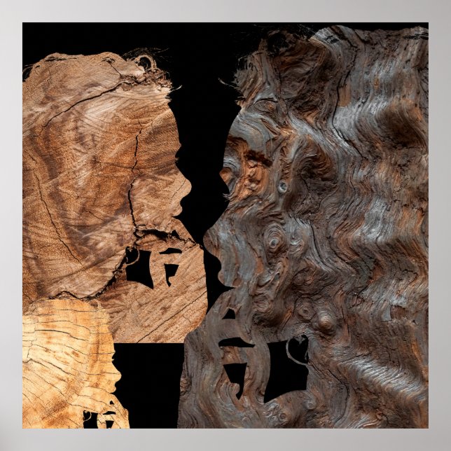 Profile of Perplexed Woman - Wood Poster (Front)