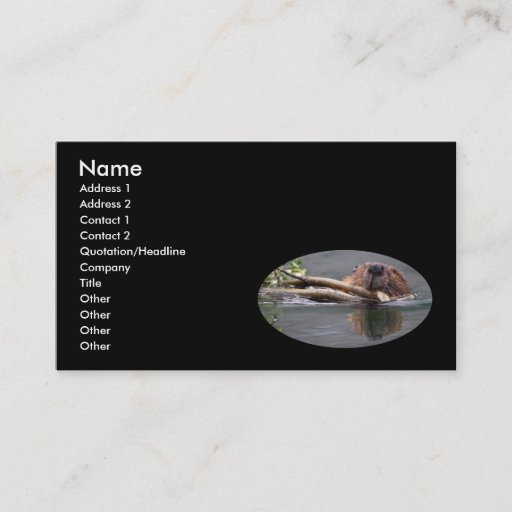 Customizable profile or business card, beaver