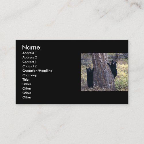 profile or business card black bear cubs business card