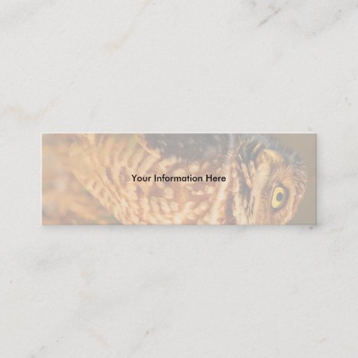 Customizable profile or business card, burrowing owl