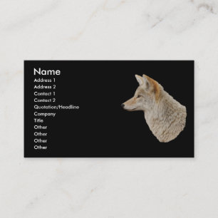 profile or business card, coyote business card