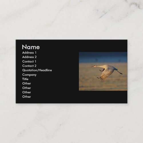 profile or business card, crane