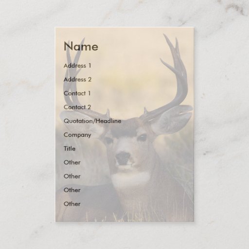 Customizable profile or business card, deer