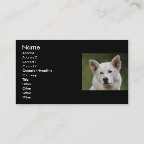 profile or business card, dog