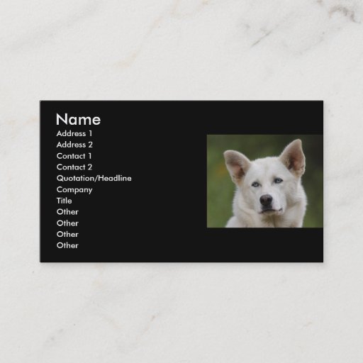 Customizable profile or business card, dog