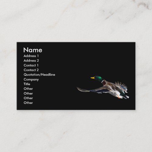profile or business card, duck