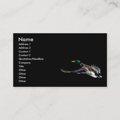 Customizable profile or business card, duck