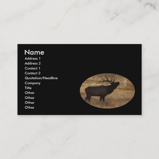 Customizable profile or business card, elk bugle