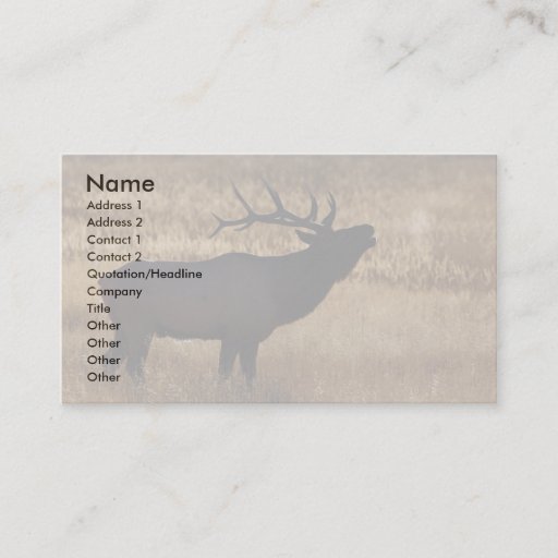 Customizable profile or business card, elk bugle
