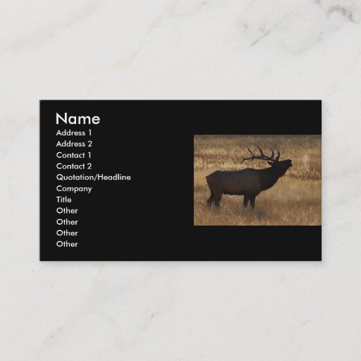 Customizable profile or business card, elk bugle