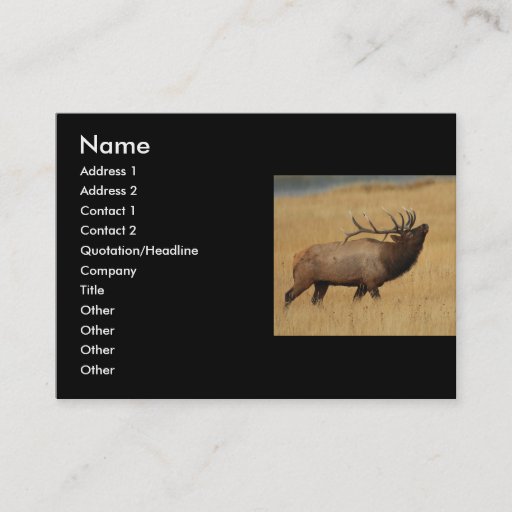 Customizable profile or business card, elk