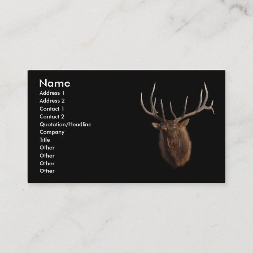 Customizable profile or business card, elk