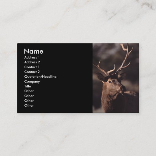 Customizable profile or business card, elk