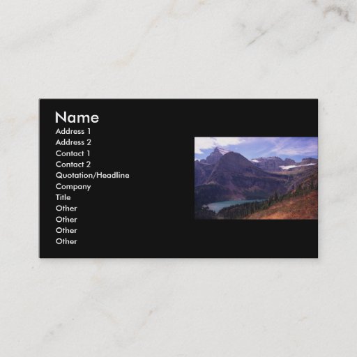 Customizable profile or business card, Landscape