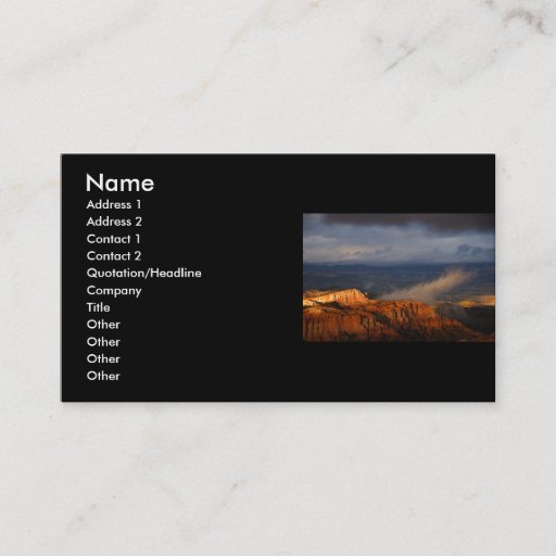 Customizable profile or business card, landscape