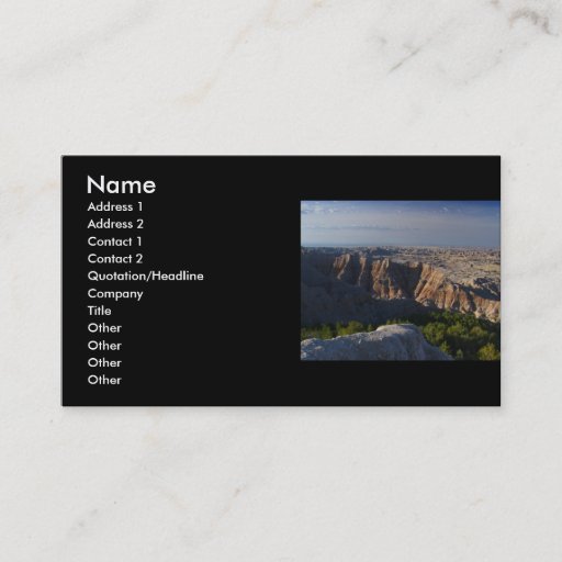 Customizable profile or business card, landscape