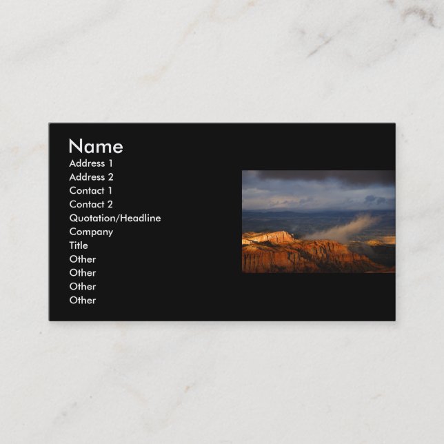profile or business card, landscape card (Front)